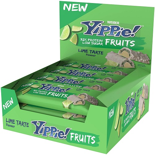 Weider Yippie! Fruits Lime Tarte Bars, 1x45 Grams/12 bars box/